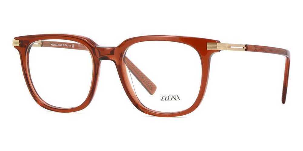 NWT Ermenegildo Zegna EZ5273-52048 Brown Square 52mm Glasses